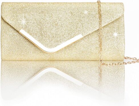 Larcenciel Clutch Purses for Women, Shiny Sequin Envelope Clutch Evening Bag with Chain, Fashion Sparkly Party Prom Purse in Saudi Arabia