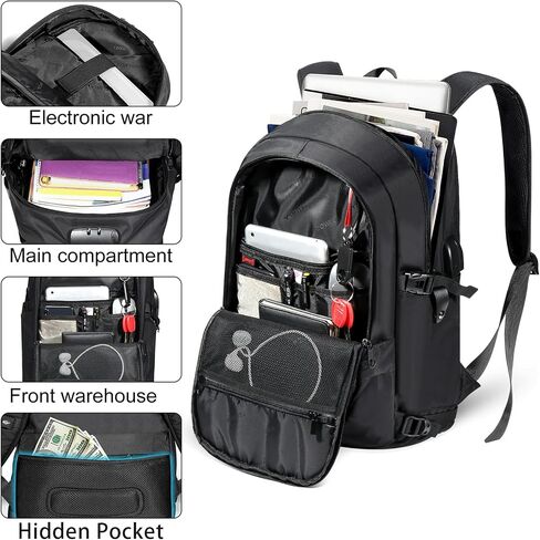 Tzowla 35 Liter Anti Theft with Tracker Tag and USB Charging Port Laptop Backpack in Kuwait