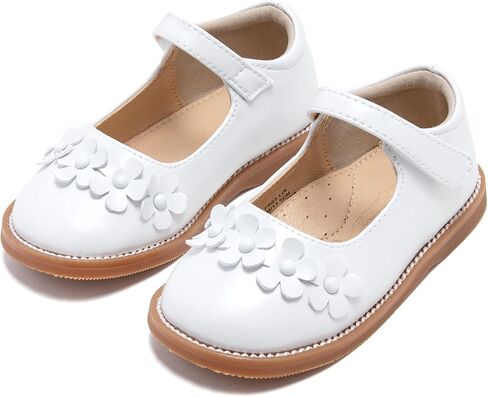 Flaryzone Toddler Girls Mary Jane School Uniform Oxfords Dress Shoes Flats | Wide Round Toe,Cushioned Comfort, Flower Girl shoes for Wedding Party Daily in Saudi Arabia