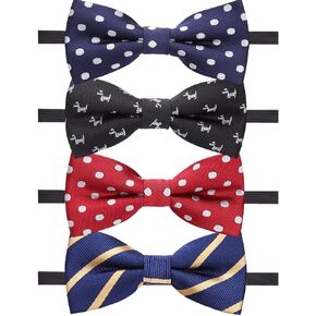 AUSKY 4 Packs Adjustable Pre-tied Bow Tie for Infant baby boys Toddler Child Kids in Different style color in Kuwait