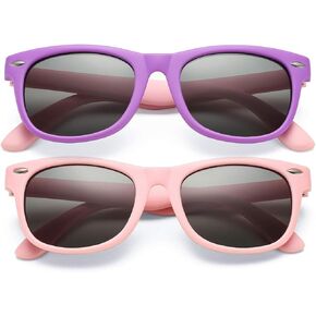 COASION Kids Polarized Sunglasses TPEE Rubber Flexible Shades for Girls Boys Age 3-9