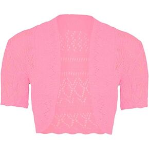 Loxdonz Girls Kids Short Sleeve Crochet Knitted Bolero Shrug Top Cardigan Shrug