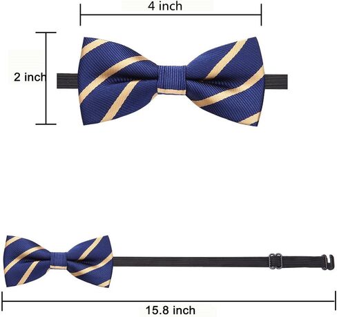 AUSKY 4 Packs Adjustable Pre-tied Bow Tie for Infant baby boys Toddler Child Kids in Different style color in Kuwait