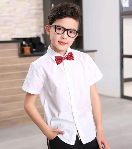 AUSKY 4 Packs Adjustable Pre-tied Bow Tie for Infant baby boys Toddler Child Kids in Different style color in Kuwait