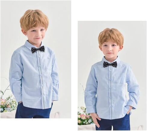 AUSKY 4 Packs Adjustable Pre-tied Bow Tie for Infant baby boys Toddler Child Kids in Different style color in Kuwait