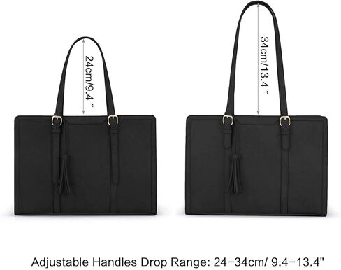 حقيبة كمبيوتر محمول ECOSUSI تناسب حقيبة تصل إلى 15.6 بوصة للنساء وحقائب اليد المكتبية ذات سعة كبيرة مع 3 طبقات in Kuwait