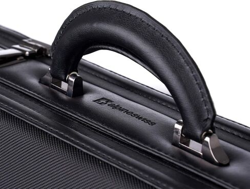 Alpine Swiss Expandable Attache Case Dual Combination Lock Hard Side Briefcase, Black in Saudi Arabia