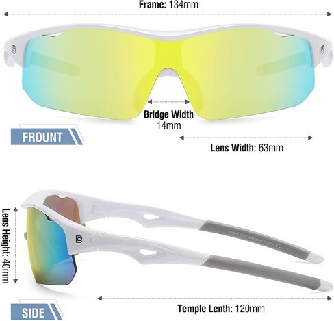 DUCO Sports Youth Baseball Sunglasses for Kids Unbreakable TR90 Frame Lightweight Sun Glasses for Boys and Girls DK261 in Kuwait