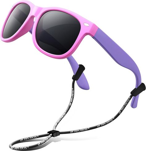 RIVBOS Kids Sunglasses Polarized UV Protection Flexible Rubber Glasses Shades with Strap for Boys Girls RBK004 in Saudi Arabia