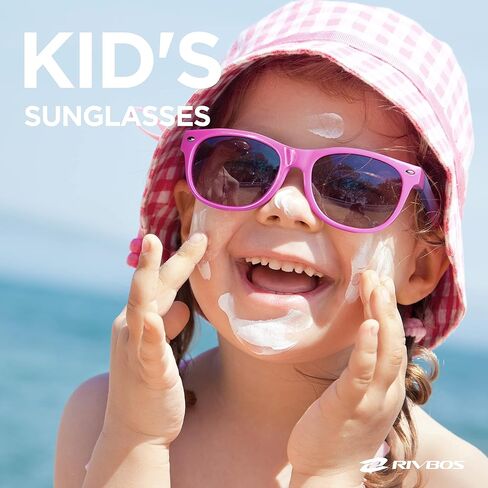 RIVBOS Kids Sunglasses Polarized UV Protection Flexible Rubber Glasses Shades with Strap for Boys Girls RBK004 in Saudi Arabia