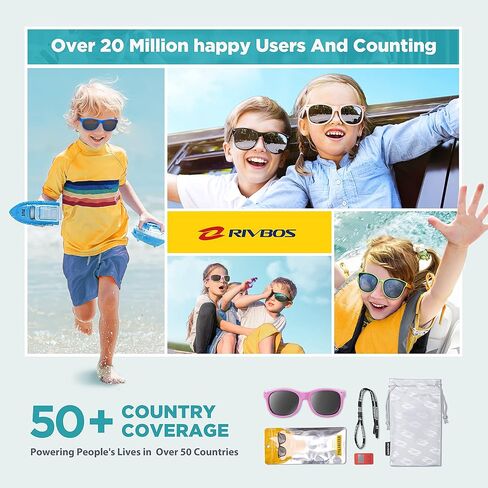 RIVBOS Kids Sunglasses Polarized UV Protection Flexible Rubber Glasses Shades with Strap for Boys Girls RBK004 in Saudi Arabia