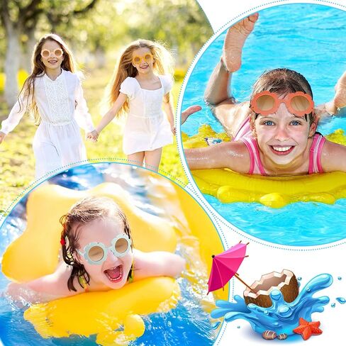 نظارات شمسية من Frienda مكونة من 6 قطع على شكل زهرة دائرية للفتيات على شكل زهرة نظارات شاطئ لطيفة للاستخدام في الهواء الطلق للأطفال in Kuwait
