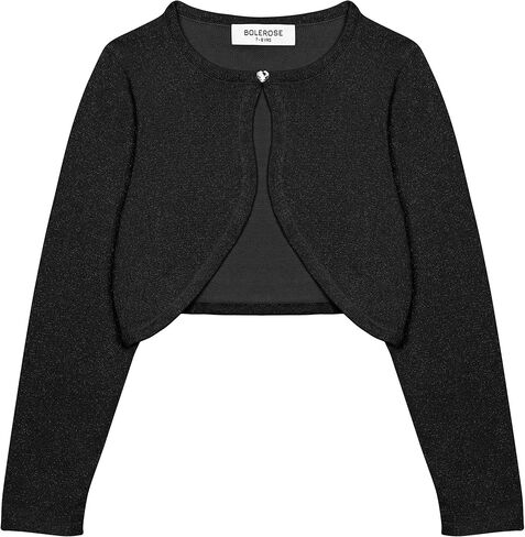 BOLEROSE Girls Long Sleeve Sparkle Cardigan Childrens Kids Bolero Shrug in Kuwait