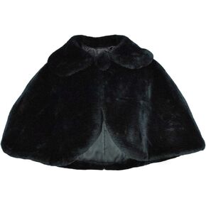 Abbyabbie.Li Flower Girl Cozy Faux Fur Bolero Shrug Shawl Wraps Princess Cape (L(8-12Years), Ivory)