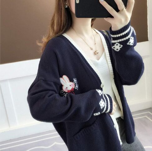 GK-O Mori Girl Kawaii أرنب اليابان JK موحدة سترة منسوجة منسوجة سترة فتاة المدرسة تأثيري سترة in Kuwait