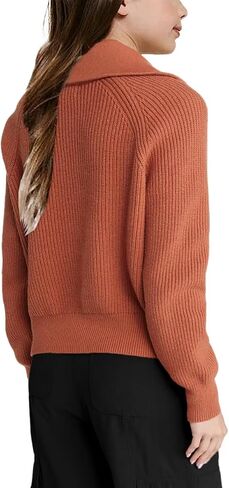 Girls Casual Long Sleeve Half Zip Pullover Sweaters Solid V Neck Collar Ribbed Knitted Loose Slouchy Jumper Tops in Saudi Arabia