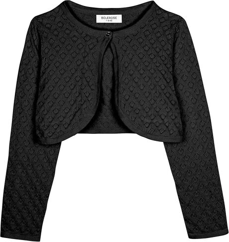 BOLEROSE Girls Long Sleeve Pointelle Knit Childrens Kids Bolero Shrug in Kuwait