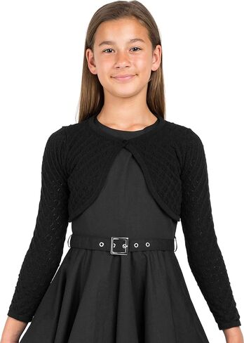 BOLEROSE Girls Long Sleeve Pointelle Knit Childrens Kids Bolero Shrug in Kuwait