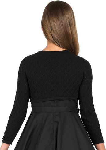 BOLEROSE Girls Long Sleeve Pointelle Knit Childrens Kids Bolero Shrug in Kuwait