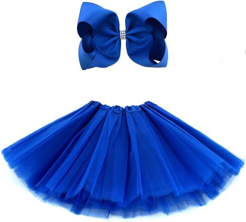 BGFKS 5 Layered Tulle Tutu Skirt for Girls with Hairbow, Ballet Dressing Up Kid Tutu Skirt in Saudi Arabia