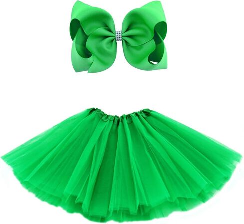 BGFKS 5 Layered Tulle Tutu Skirt for Girls with Hairbow, Ballet Dressing Up Kid Tutu Skirt in Saudi Arabia