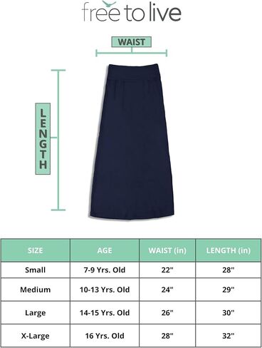 مجموعة من 3 تنانير طويلة للفتيات من عمر 7 إلى 16 عامًا من Free to Live - رائعة للزي الرسمي in Kuwait