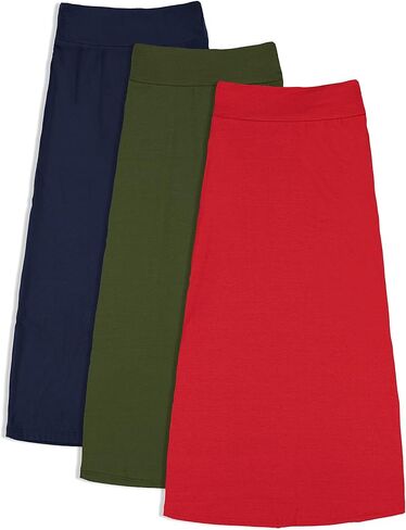 مجموعة من 3 تنانير طويلة للفتيات من عمر 7 إلى 16 عامًا من Free to Live - رائعة للزي الرسمي in Kuwait