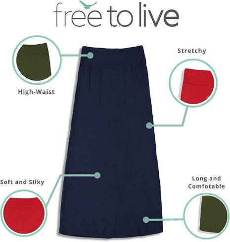 مجموعة من 3 تنانير طويلة للفتيات من عمر 7 إلى 16 عامًا من Free to Live - رائعة للزي الرسمي in Kuwait