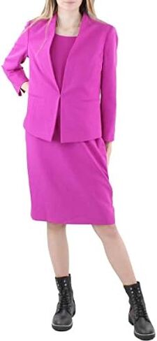 Le Suit Women's Open Stretch Crepe Jacket and Sheath Dress Suit in Kuwait