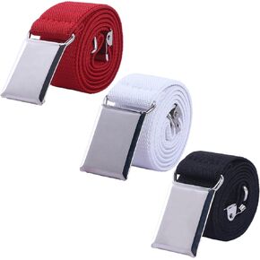 AWAYTR Toddler Boy Kids Buckle Belt - Adjustable Elastic Child Silver Buckle Belts, 3 Pieces