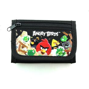 Black Angry Birds Cast Tri Fold Wallet - Small Kids Trifold Wallet in Saudi Arabia
