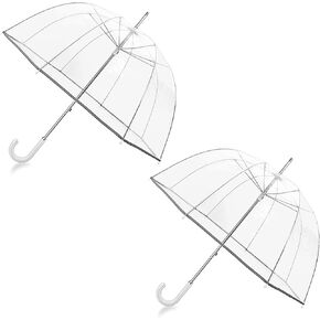 52 Inch Bubble Clear Umbrella for Weddings, Bulk Large Adult Transparent Umbrella Windproof Dome Rain Bubble Umbrella