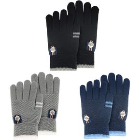 ORVINNER Kids Winter Gloves for Boys Girls, 3 Pairs Children Warm Wool Lined Gloves Toddler Thermal Knitted Mittens in Saudi Arabia