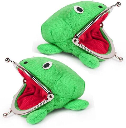 2 قطعة محفظة النقود المعدنية الضفدع ، لطيف الحيوان تأثيري الدعائم الضفدع المحفظة ، أنيمي الكرتون مانغا الفانيلا حامل العملة in Kuwait