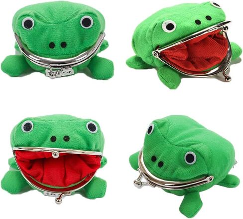 2 قطعة محفظة النقود المعدنية الضفدع ، لطيف الحيوان تأثيري الدعائم الضفدع المحفظة ، أنيمي الكرتون مانغا الفانيلا حامل العملة in Kuwait