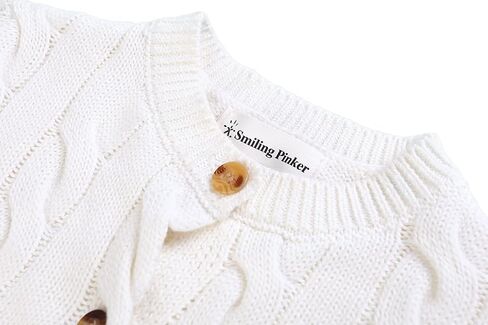 SMILING PINKER Boys Cardigan Sweater Toddler Cable Knit Long Sleeve Cotton Button Up Chunky Sweater Jacket in Saudi Arabia