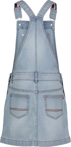 Tommy Hilfiger Girls' Denim Skirtall Dress, Overall Style with Hook & Loop Closure, Functional Pocket in Saudi Arabia