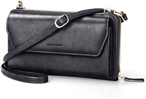 nuoku Womens RFID Wallet Purse Wristlet Crossbody Clutch with Zip Around 2 Strap in Kuwait