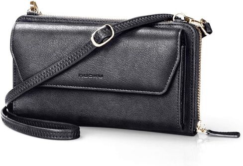 nuoku Womens RFID Wallet Purse Wristlet Crossbody Clutch with Zip Around 2 Strap in Kuwait