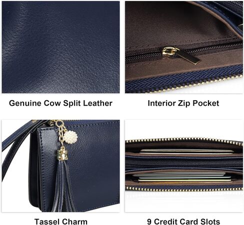 befen Genuine Leather Wristlet Clutch Wallet Purses for Women, Women's Small Multi Pocket Cell Phone Bag with Card Slots in Kuwait