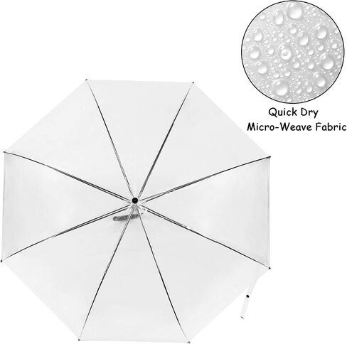 WASING 10 Pack 46 Inch Clear Bubble Umbrellas Wedding Style Large Canopy Transparent Stick Umbrellas Auto Open Windproof with European J Hook Handle Outdoor Umbrella for Adult in Saudi Arabia