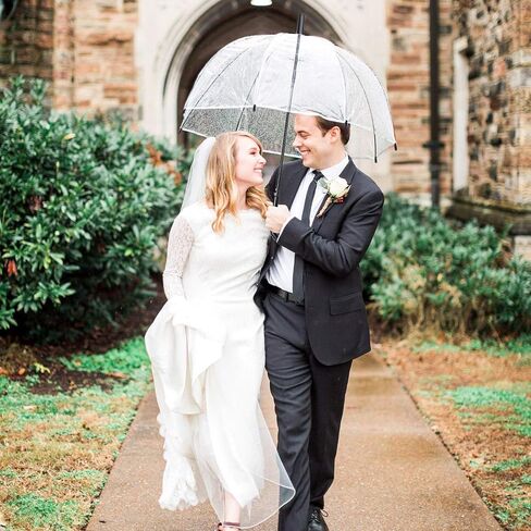 WASING 10 Pack 46 Inch Clear Bubble Umbrellas Wedding Style Large Canopy Transparent Stick Umbrellas Auto Open Windproof with European J Hook Handle Outdoor Umbrella for Adult in Saudi Arabia