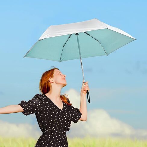 G4Free UPF 50+ UV Protection Travel Umbrella with Wooden Handle, 42 Inch Lightweight Sun Rain Folding Umbrellas Auto Open Close in Saudi Arabia
