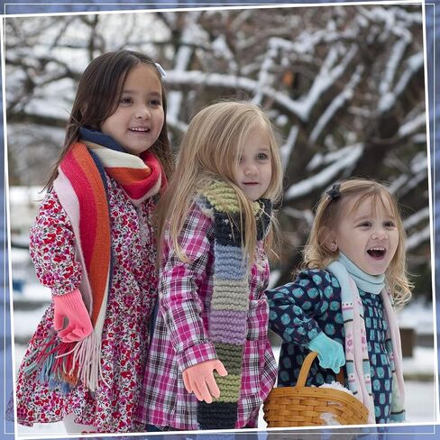 Neer 24 Pairs Kid's Winter Warm Gloves Kids Stretchy Knitted Gloves Winter Finger Kids Mittens for Boys and Girls 7-12 Years, Mixed Colors in Saudi Arabia