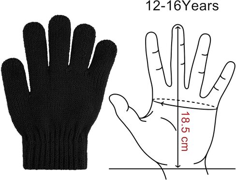 Cooraby 3 Pairs Kid's Winter Gloves Thick Cashmere Warm Knitted Gloves Children Cold Weather Gloves in Kuwait