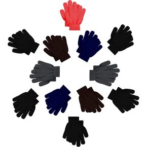 12 Pairs Kids Winter Gloves, Children Bulk Pack Fun Colorful Cute Magic Glove for Boys & Girls in Saudi Arabia