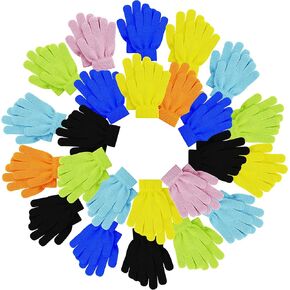 24 Pairs Kids Winter Gloves, Warm Cute Colorful Stretchy for Boys Girls, Children Ages 2-6