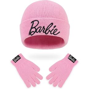 Barbie Girls Bobble Hat and Gloves Set, Original Accessories, Girl Gifts for Winter in Saudi Arabia