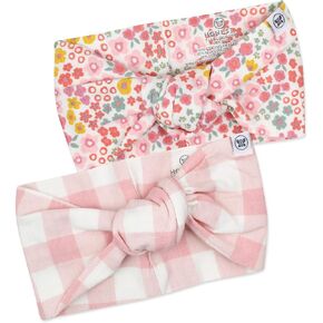 HonestBaby Girls' Organic Cotton Knotted Headbands Multi-Pack, 10-Pack Rainbow Gems Pinks, Medium in Saudi Arabia