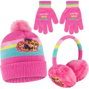 Nickelodeon Girls' Winter Hat Earmuffs and Kids Gloves Set, Paw Patrol for Age 4-7 in Saudi Arabia